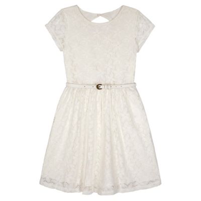 Cream Lace Skater Dress